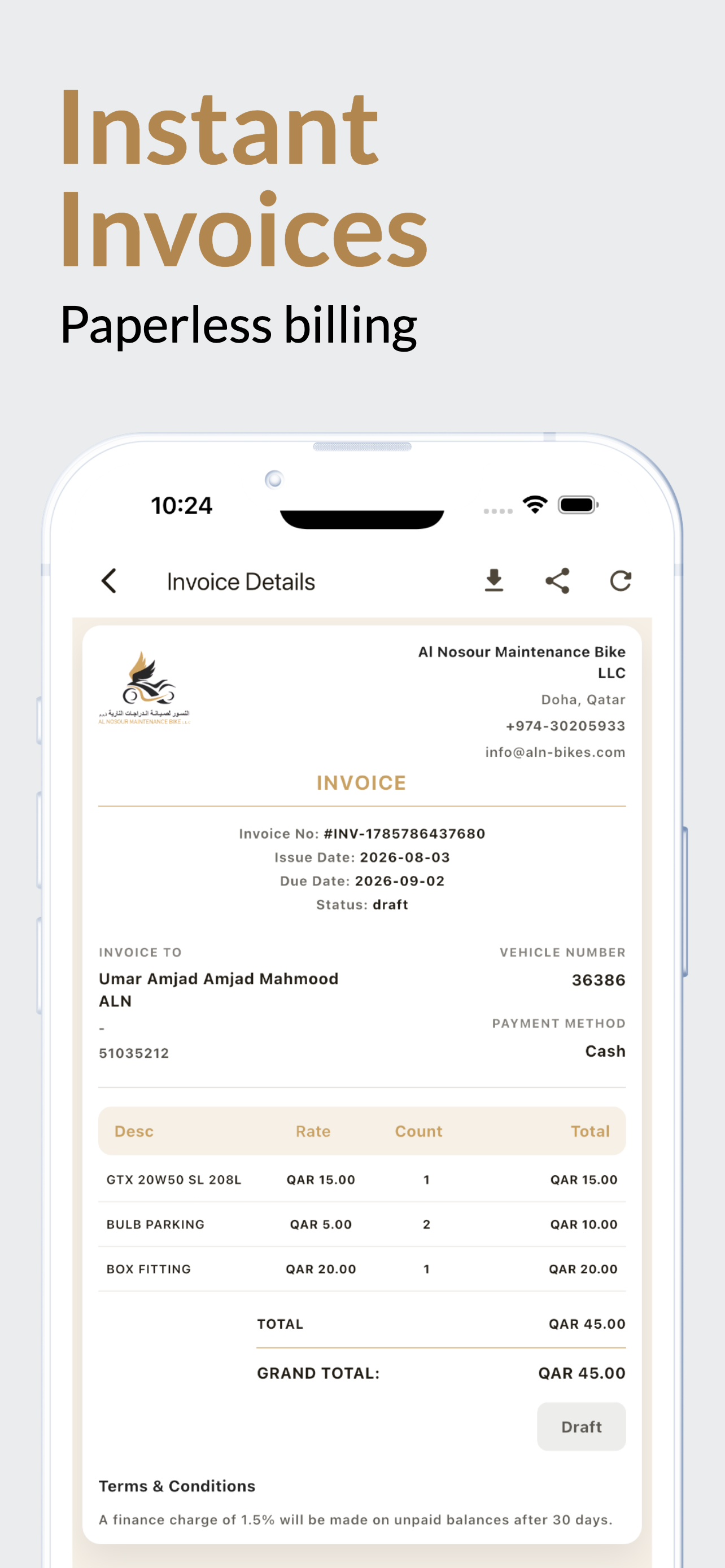Instant Invoices